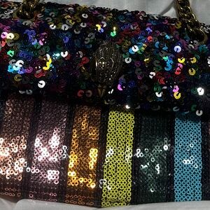 Kurt Geiger Vibrant Sequin Shoulder Bag with Gold Chain